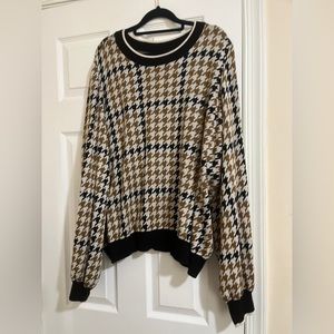 Who What Wear Houndstooth Knit Sweater, 2X